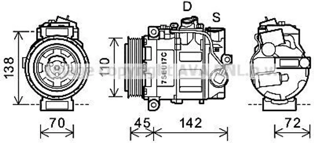 Compresseur de Climatisation pour Mercedes Classe E W211 et CLS C219