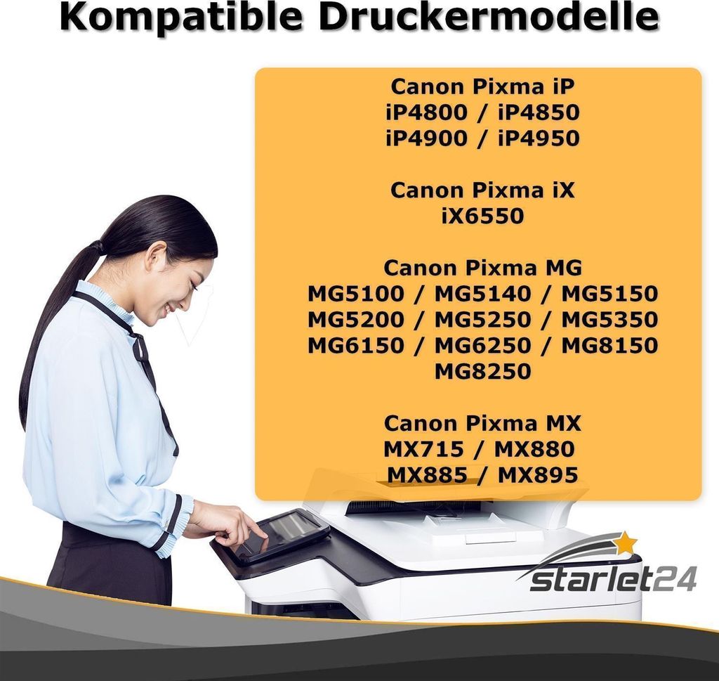 10x Druckerpatronen Kompatibel Zu Canon PGI-525 / CLI-526 – Für Pixma MG, MX, IP & IX Serien