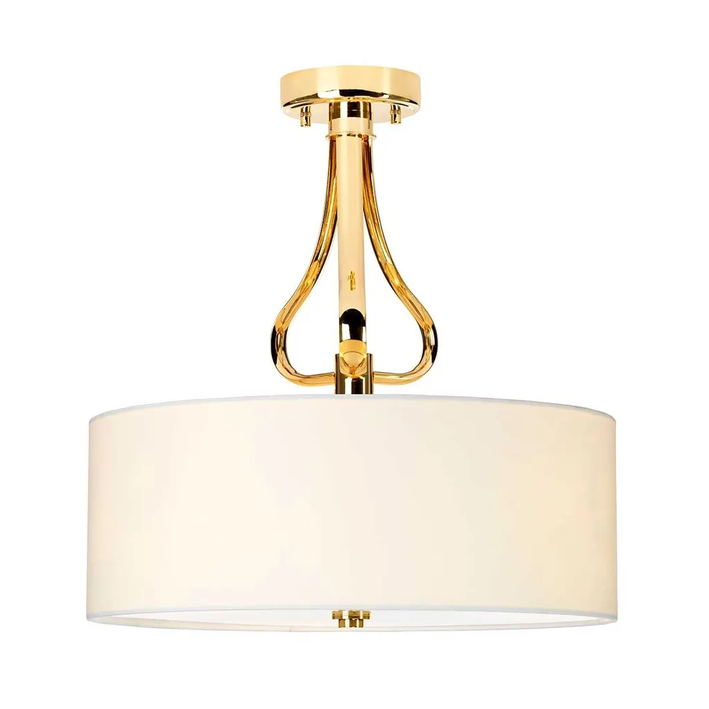 Plafonnier Lustre de Salle de Bain Doré IP44 Falmouth Elstead 40cm