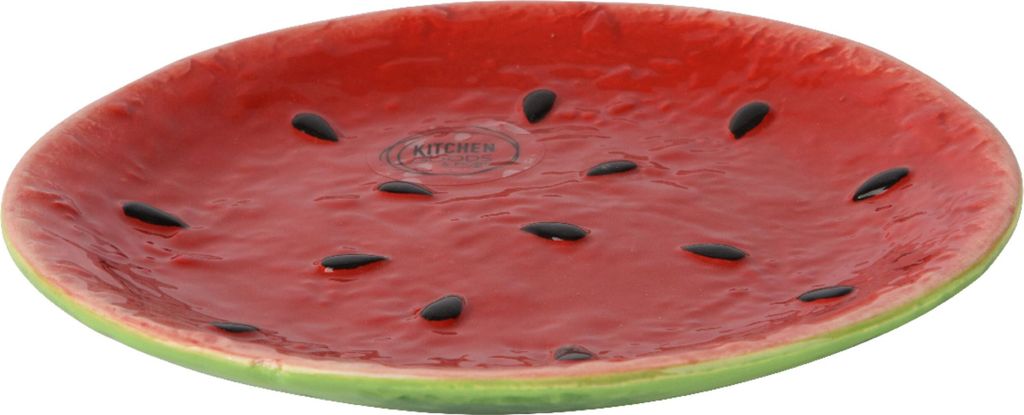 Teller 16cm Keramik im Wassermelone Design Rot / Grün Produktbild 