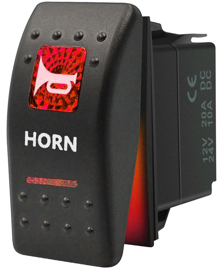 Bouton ou interrupteur encastrable pour klaxon 12 V–24 V, Image du produit 