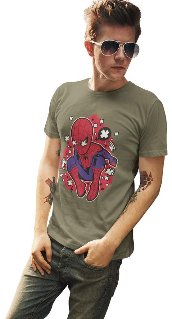 D&B Uni Polo PC00105 Spiderman MilitärGrün-Größe L