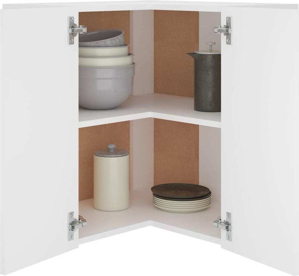 vidaXL Narożna szafka ścienna biała 57x57x60 cm płyta Zdjęcie produktu 3