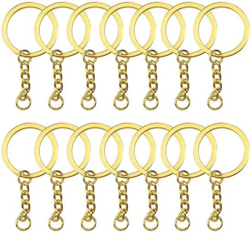 Porte-clés dorés pour création bijoux et sacs lot de 10 anneaux