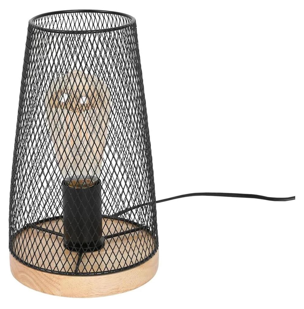 Dekoleuchte - Stehlampe - Perforierter Eisenschirm - E27 Fassung - 220 V - Druckschalter - Nicht dimmbar - Ohne Leuchtmittel - Schwarz