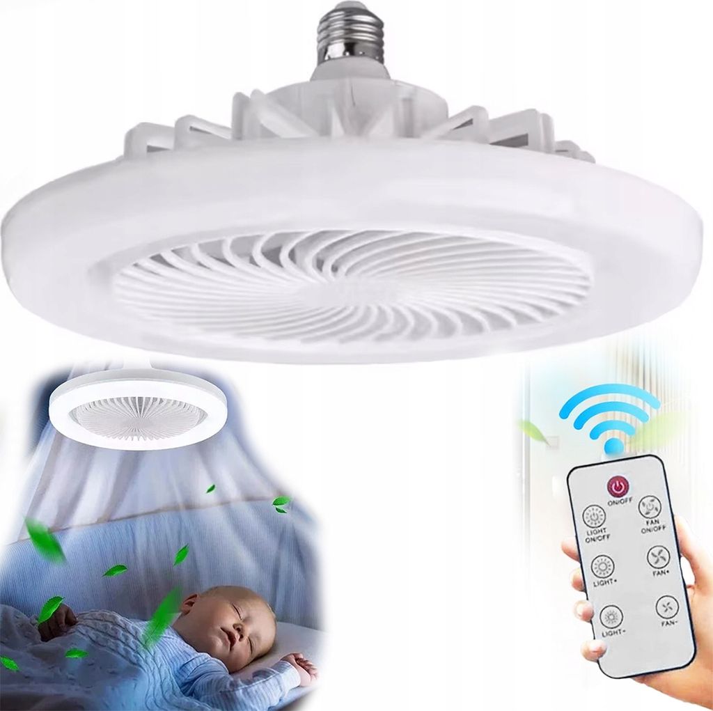 Lampa wentylator sufitowy LED z regulacją światła i 3 Zdjęcie produktu 