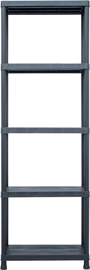 Étagère robuste 125 kg en plastique noir 180 cm résistante humidité