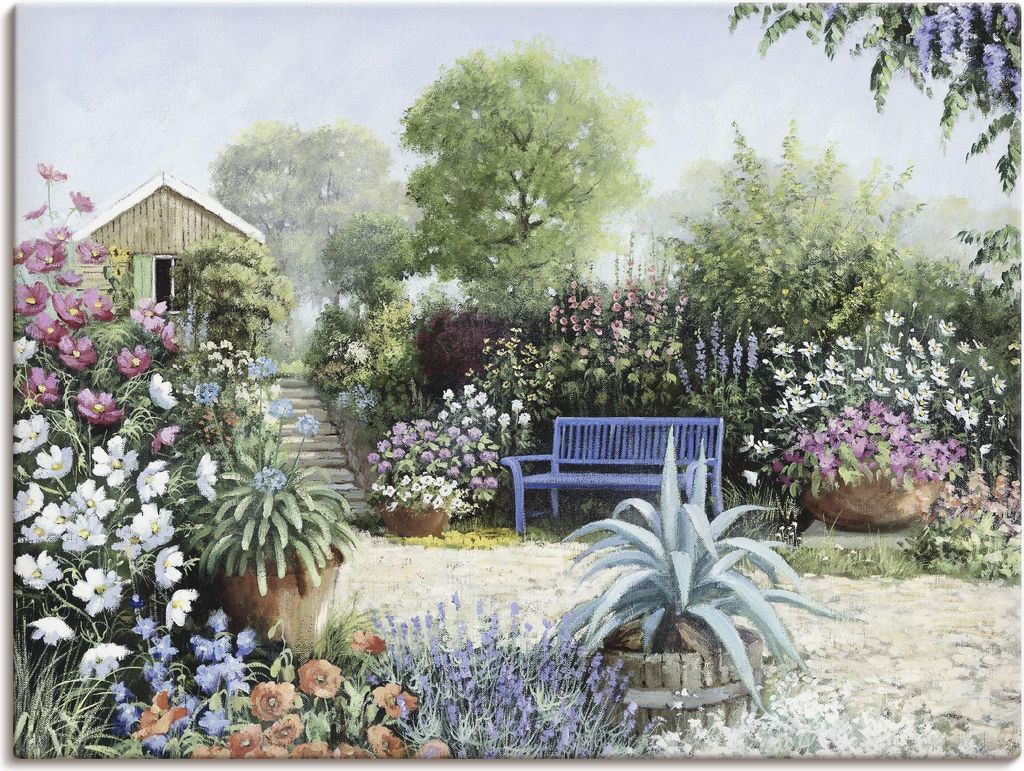 ARTland Leinwandbild Ruhiger Garten Größe: 40x30 cm