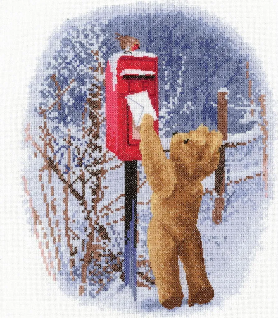 Kit Point de Croix Heritage Noël TCP1589-E Courrier de Noël 19,5x25cm