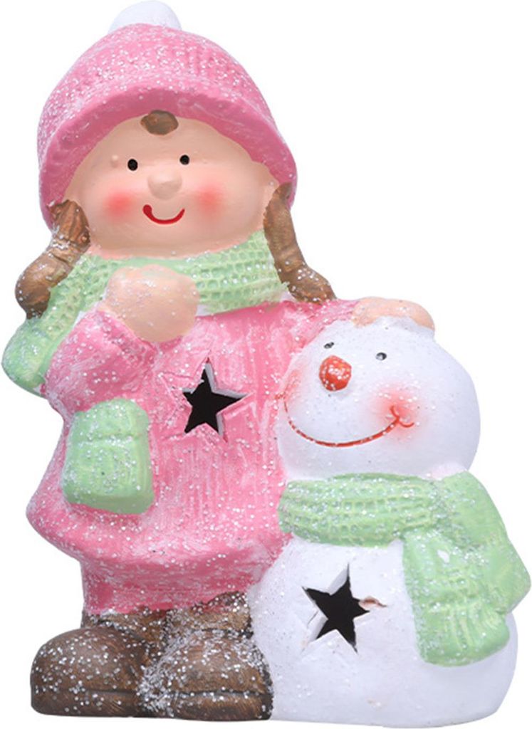 Beleuchtete Weihnachtsfigur aus Keramik, niedliche, leuchtende Baum- und Schneemannstatue für den Winterurlaub im Innenbereich, Kaminsims, Tischde...