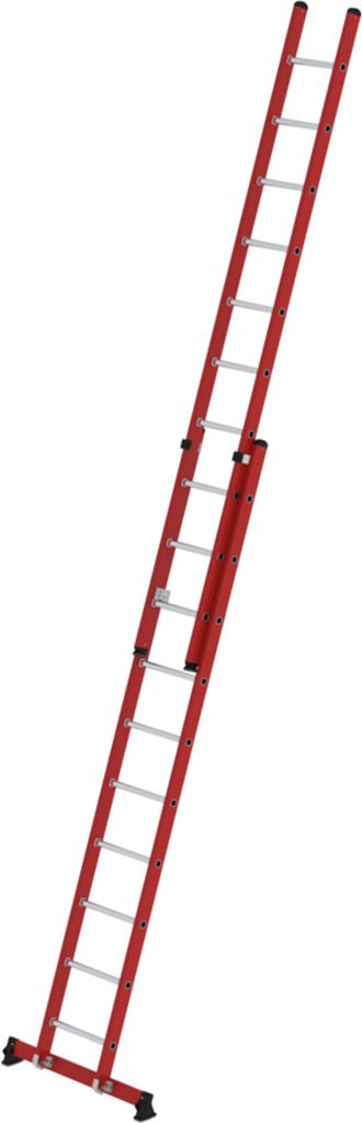 Munk Sprossen-Schiebeleiter 2-teilig GFK/Alu mit nivello -Traverse 2x10 Sprossen
