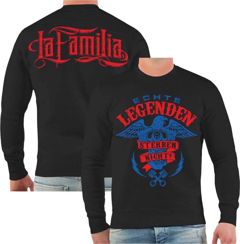 Herren Sweatshirt Biker Echte Legenden sterben nicht