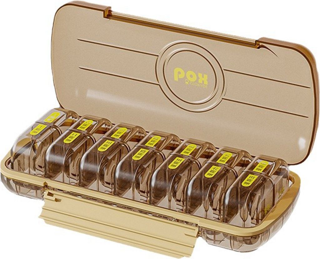 Pillendose, praktischer Sieben-Tage-Pillenbehälter, 14 Fächer, wöchentlicher Pillen-Organizer für zu Hause und unterwegs