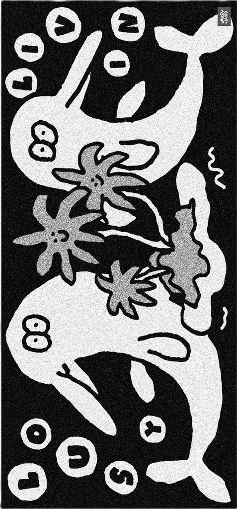 Lousy Livin Towel Dolphins black/white