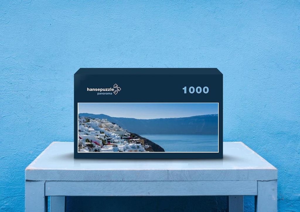 hansepuzzle 77926 - Santorini Puzzle, 1050 Teile, Orte, 60,0 x 46,0cm mit hochwertiger Aufbewahrung, Kartonbox und wiederverschließbarem Beutel