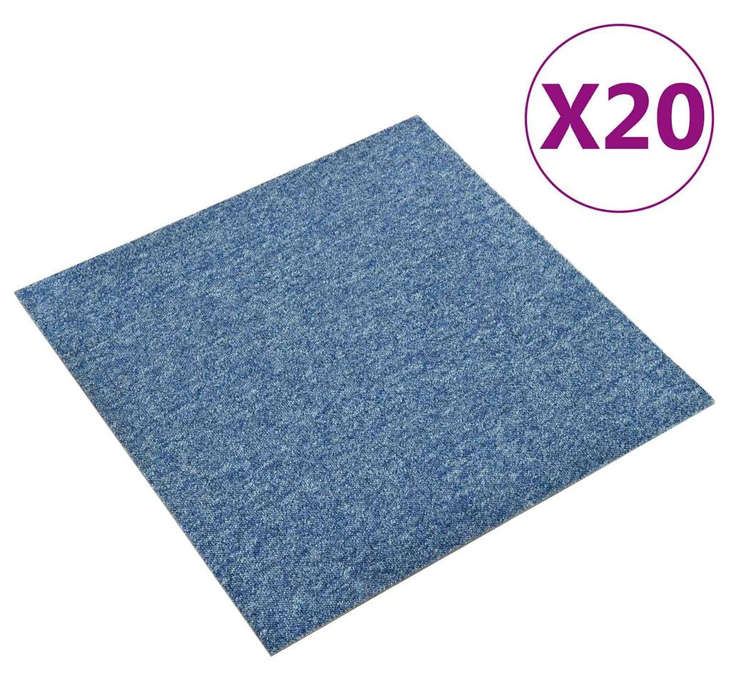 vidaXL Teppich 20 pcs Blau 50 x 50 cm 100% Polypropylen