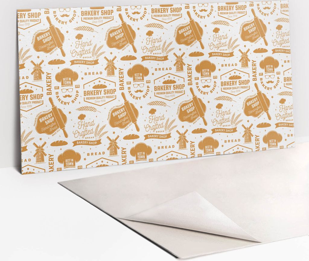 PVC-Wandschutz für die Küche - Stilvoller Schutz für Ihre Wände 100 x 50 Bäckerei -Thema