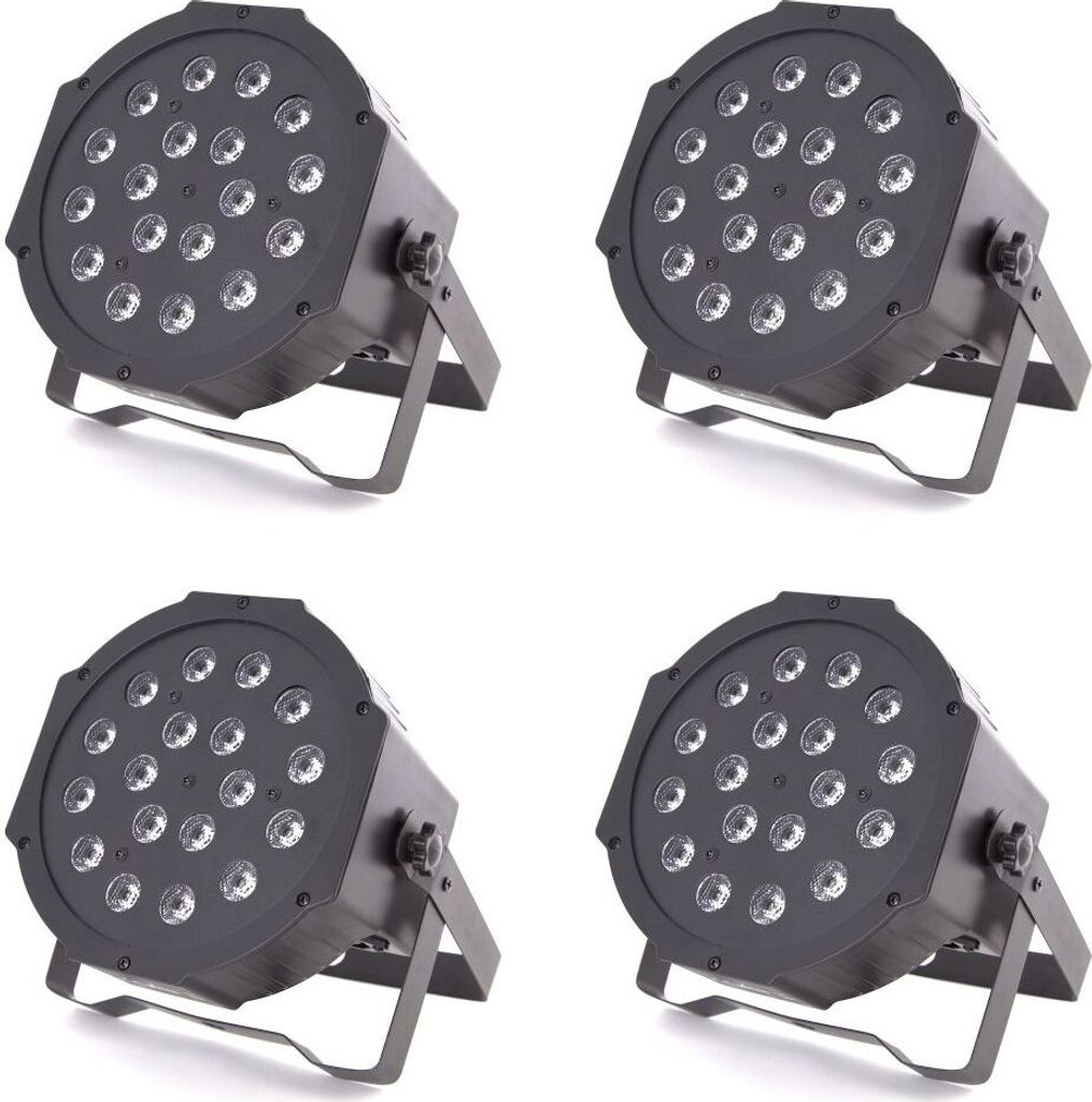 4x ETEC LED Flat PAR 56 Scheinwerfer 18x3W RGB