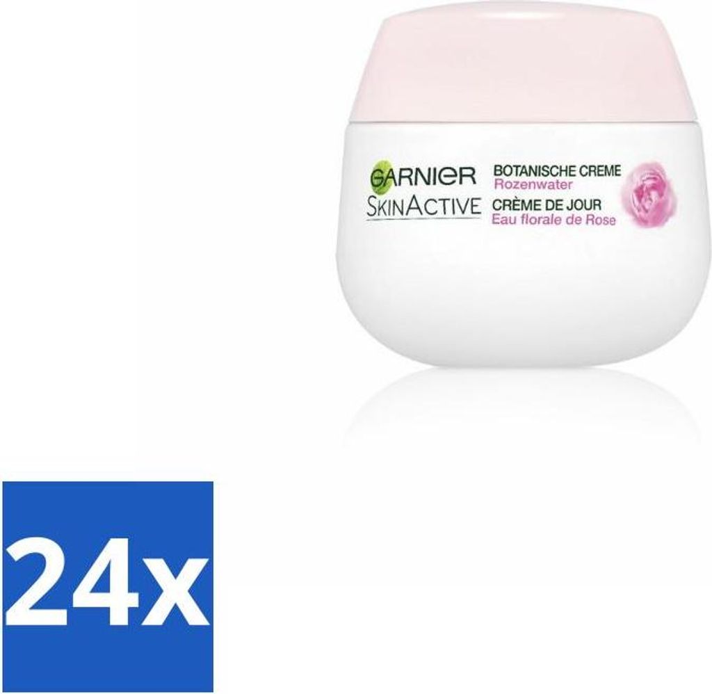Garnier - SkinActive - Botanische Tagescreme - Rosenwasser - Trockene & Empfindliche Haut - 50 ml - Vorteilspack - 24 Stücke