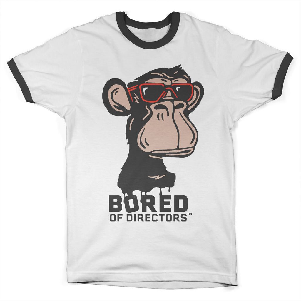 Bored Of Directors Logo Ringer Tee - Small - WhiteBlack