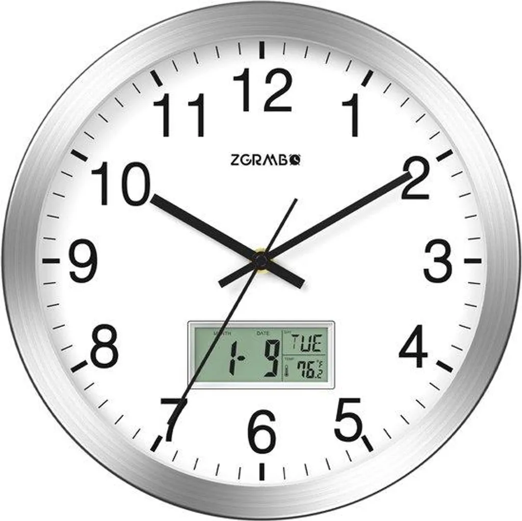 Horloge murale radio-pilotée 30x30 cm réglage automatique heure été hiver