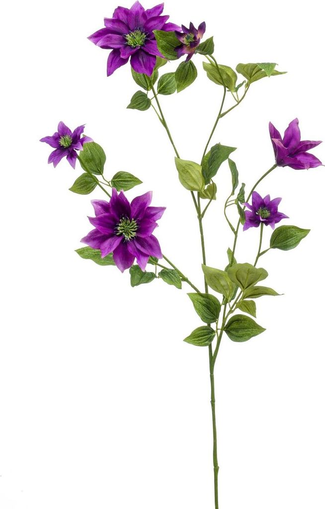 artplants.de Kunst Clematis Hikari, pink, 110cm, Ø5-14cm - Kunstblumen Zweig