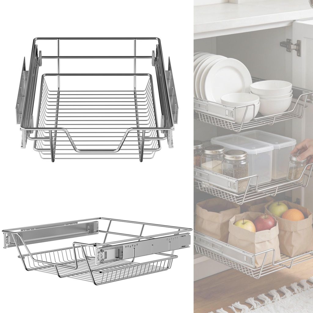 LZQ Teleskopické zásuvky 60 cm, sada 2 ks, plně výsuvné Obrázek produktu 