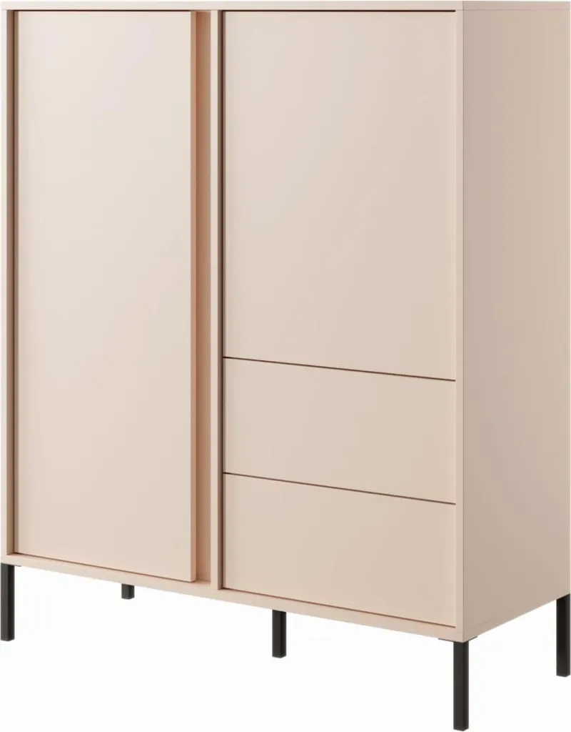 Meuble de rangement haut SLOCOMB beige à tiroirs pour chambre et salon