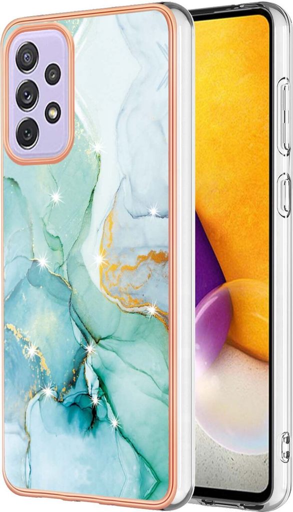 Galaxy A13 4G Case, WindCase Marble Pattern Hybrid Hard Back Weich TPU Bumper Protective Case Cover for Samsung Galaxy A13 4G Grün