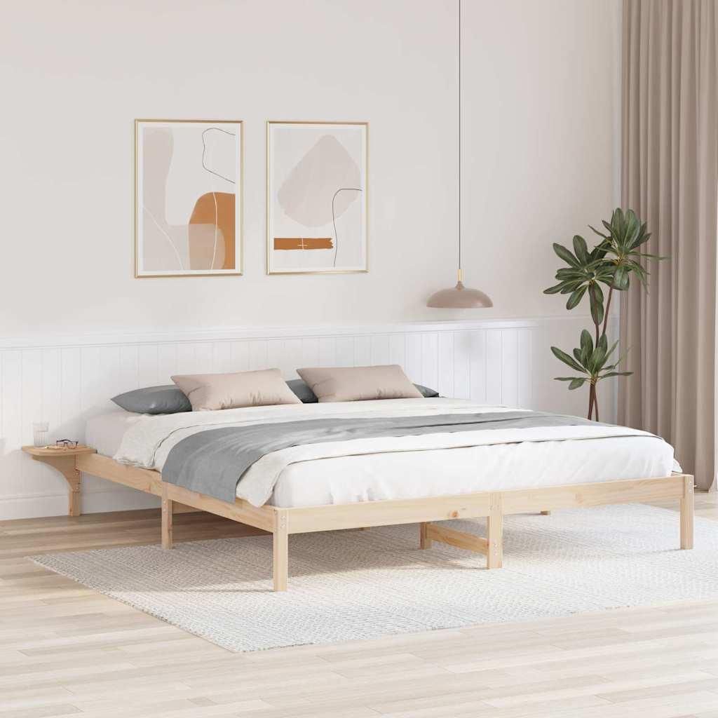 Möbel Bettgestell mit Nachttischen Braun 200 x 200 cm Braun - Klassische Betten 873175