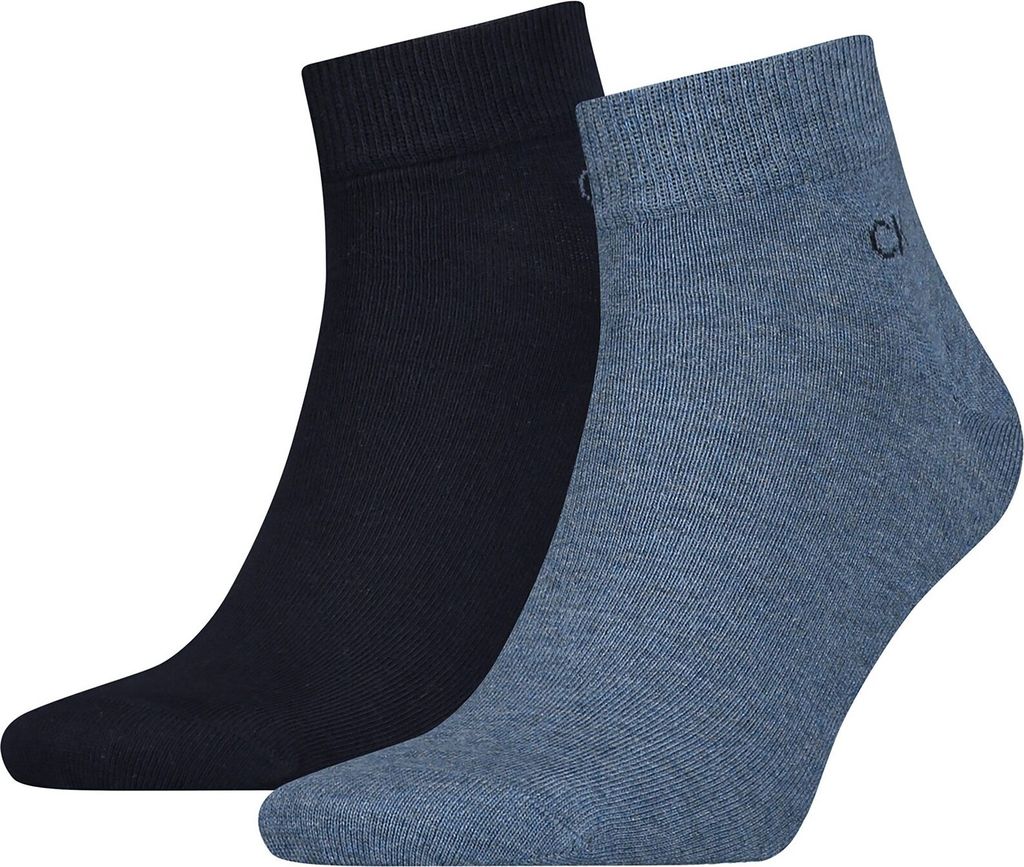2er Pack Calvin Klein Quarter Socken Herren 004 - denim melange 39-42