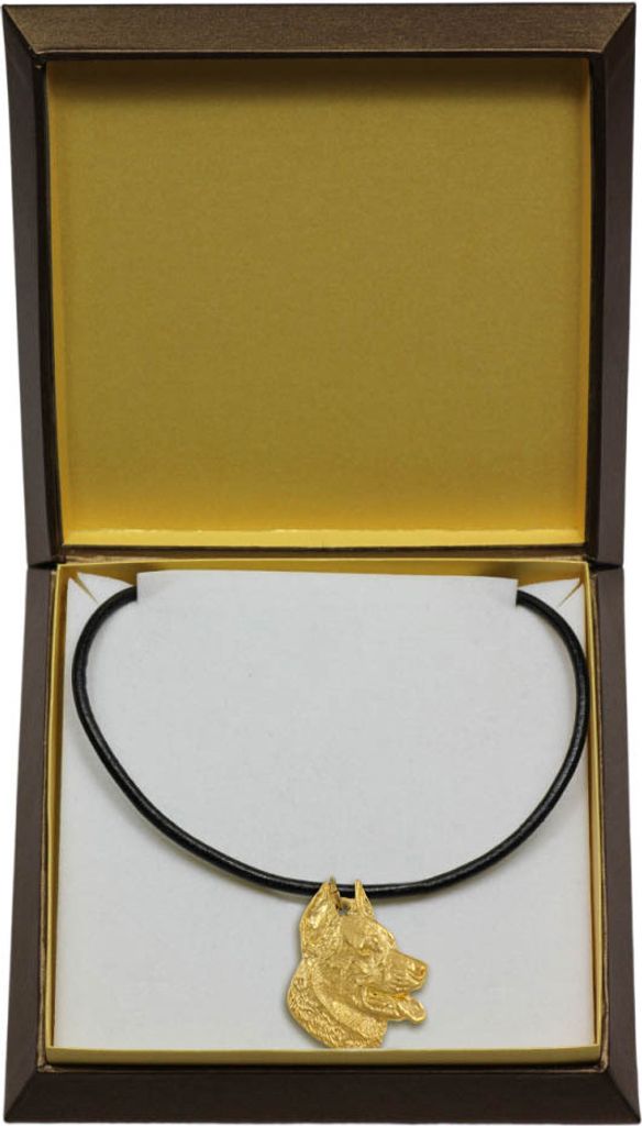 Berger de Beauce, Beauceron - Hundehalsband in Geschenkbox, vergoldeter Anhänger für Hundefans, auffälliger Schmuck von Art-Dog