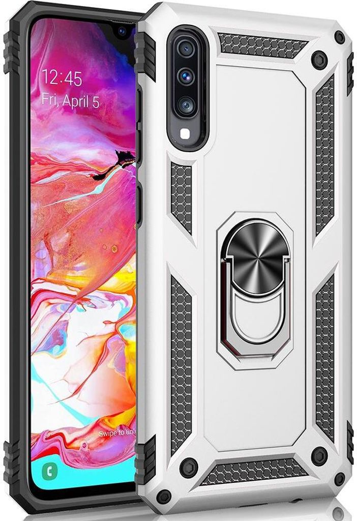 LaimTop Galaxy A70 Hülle, Hybrid Robuste Rüstung Drehbarer Ring Halter Ständer Dual Layer Hard PC + TPU Stoßfest Schutzhülle für Samsung Gala...
