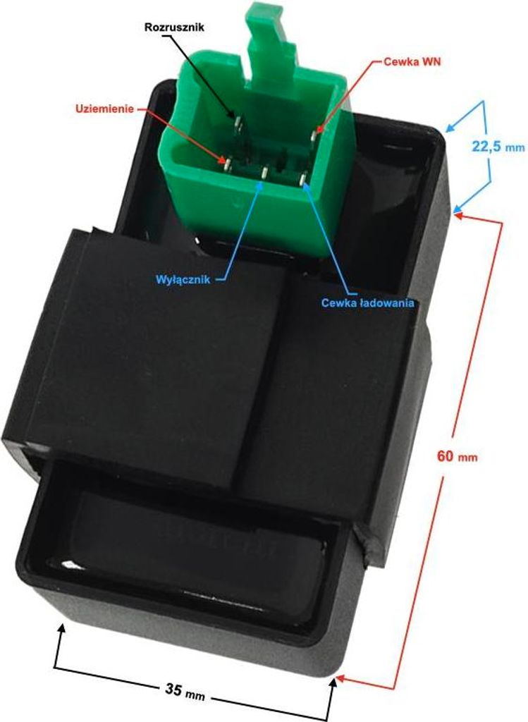 Zündmodul Moped 50 4T, 5-polig, 60x35x22,5 mm, für Barton Sprint 2 50cc 4T