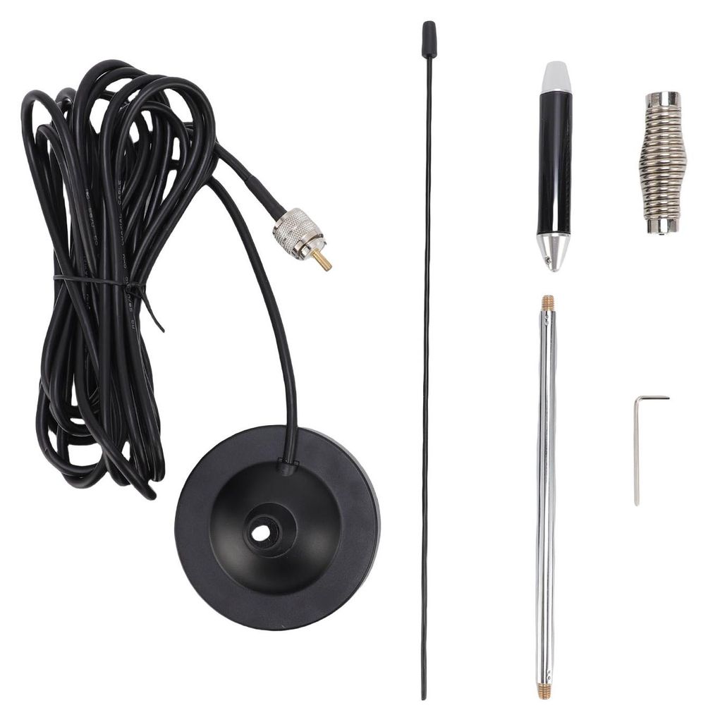 26–28 MHz 26,37 Zoll CB-Antennen-Set mit robuster Magnethalterung und Feder für mobile Basisstationen von Autos und LKWs. 3 Meter/9,84 Fuß Kabel