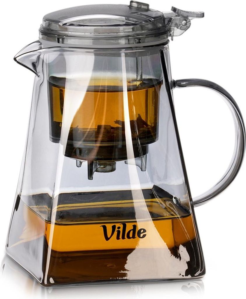 Vilde | Teekanne mit Siebeinsatz - 880 ml - Hitzebeständig - Für Losen Tee Eistee - Aus Glas - mit Tee-Filter