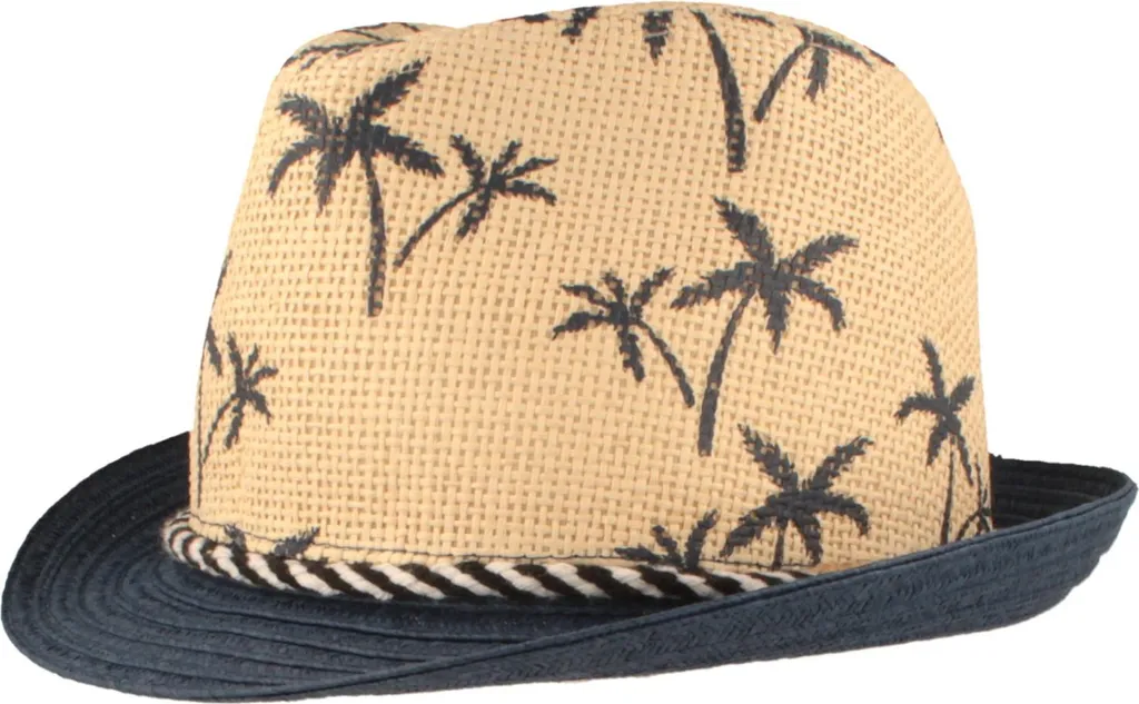 Cappello Trilby Bambini Hut-Breiter in Paglia di Carta con Palme
