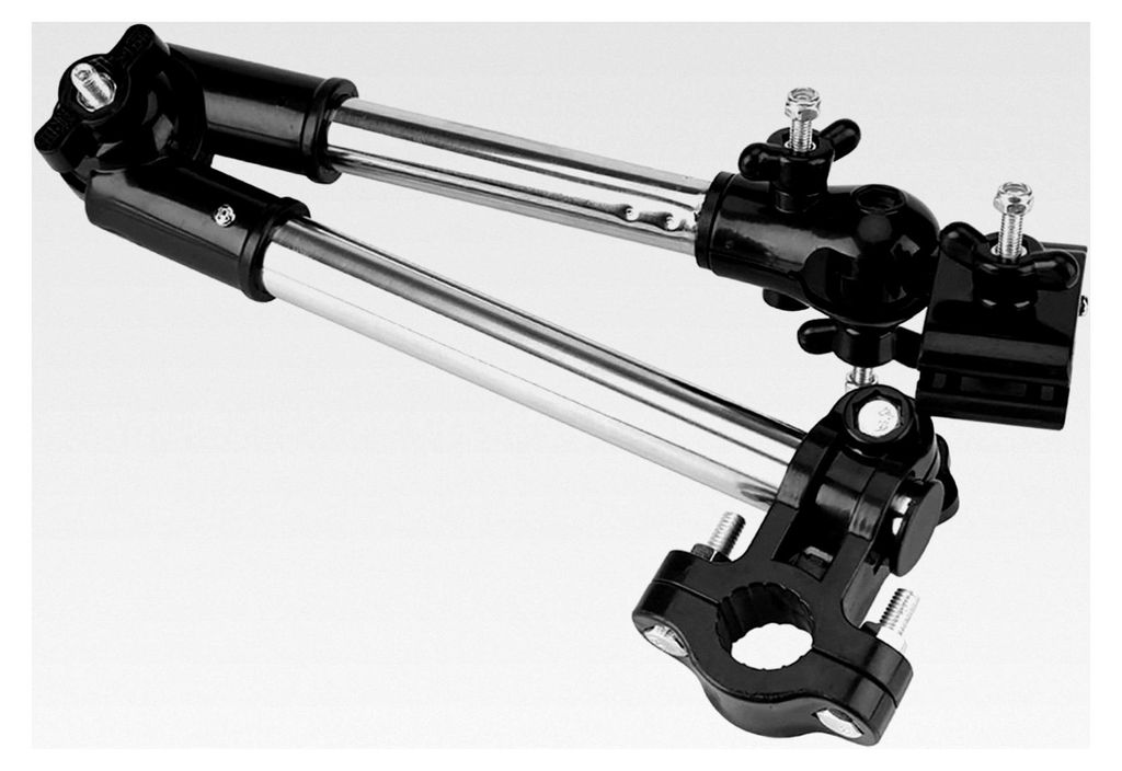 Multifunktionale Edelstahl-Regenschirmstütze für Fahrrad- oder Rollstuhlgebrauch (Schwarz)