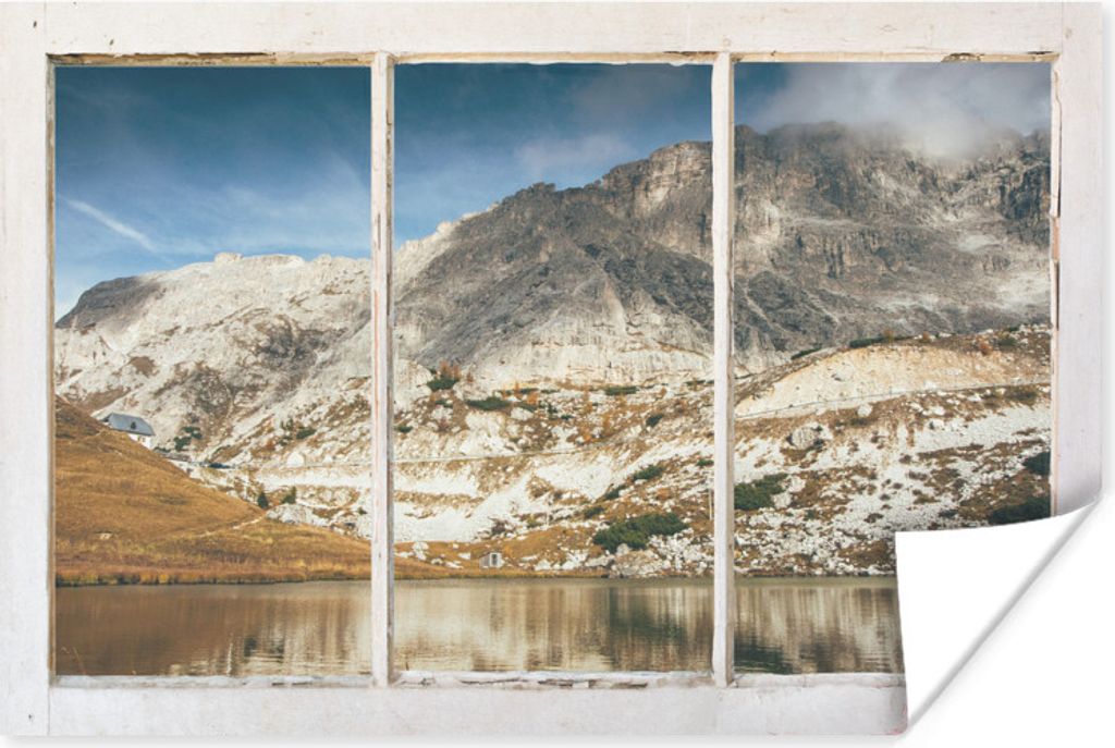 MuchoWow Poster Aussicht - Berg - Wasser 30x20 cm - Plakate - Print