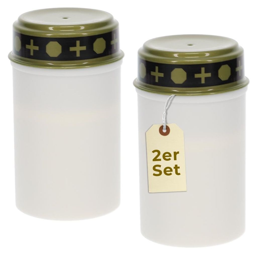 2er Grablichter LED Batteriebetrieben Ewiges Licht Set Produktbild 