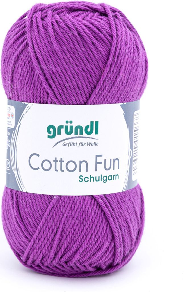 Gründl Baumwolle Fun Strickgarn/ Häkelgarn 100% Baumwolle ,50 g/115 m,NS: 3-4 21 purpur