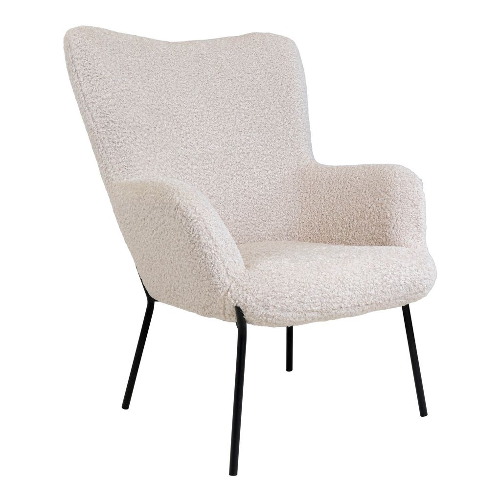 Relaxsessel >Glasgow< in Weiss, Stoff - 70x98x79cm (BxHxT)
