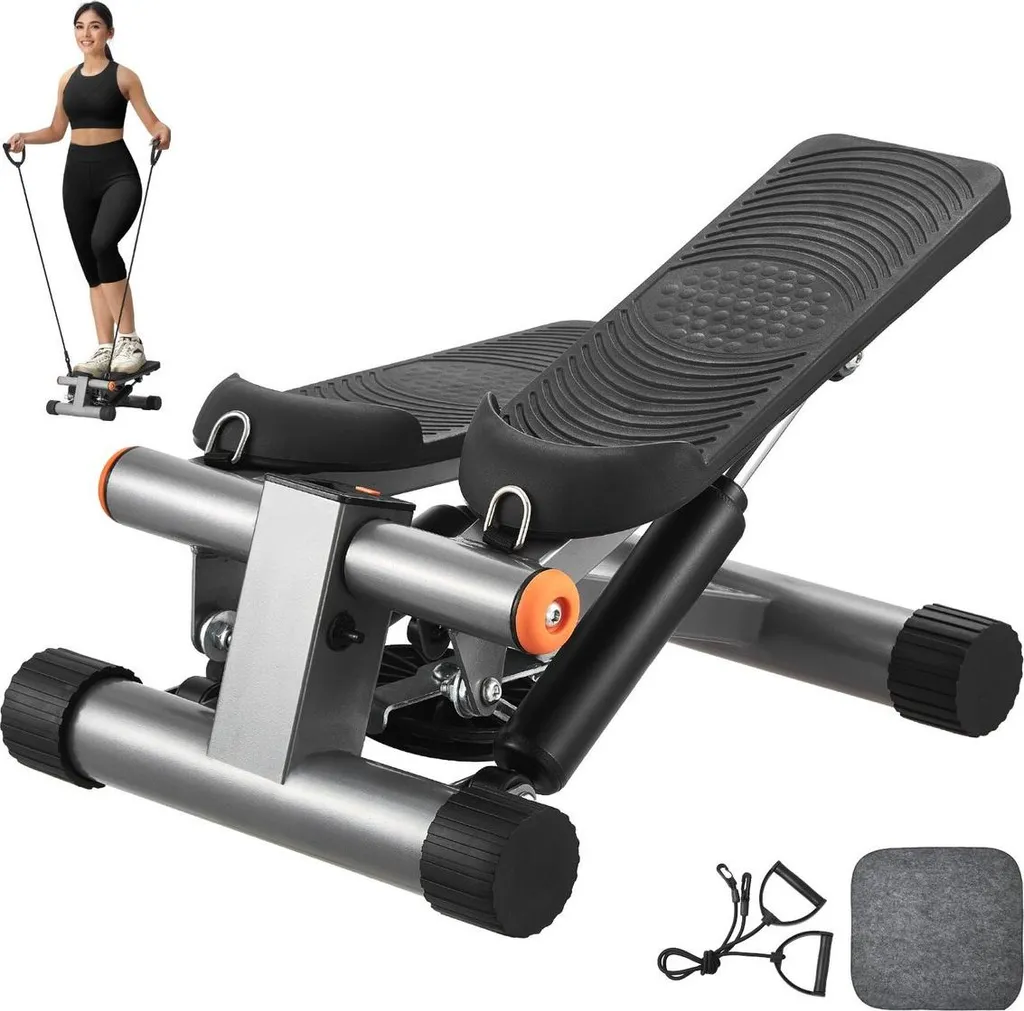 Mini Stepper Cardio avec Écran LCD et Bandes Élastiques pour le Fitness