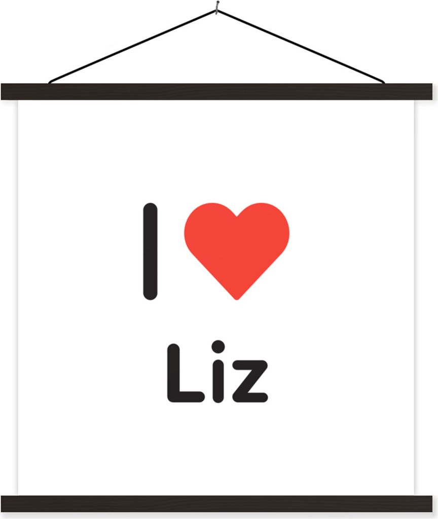 MuchoWow Textilposter Ich liebe - Liz - Mädchen 120x120 cm mit schwarzem Rahmen - Aufhängungsset
