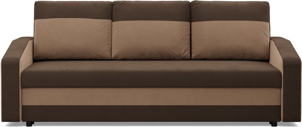 3-Sitzer Sofa ORION, Sofa mit Schlaffunktion, Liegefläche 200x140cm, Braun/Capuccino