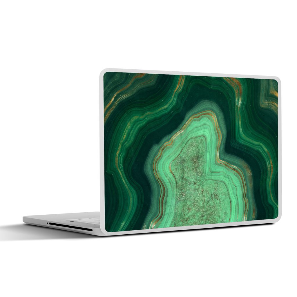 MuchoWow Laptop Aufkleber Sticker Cover Gold - Achat - Marmor - Edelstein 36.5x27.5 cm - Laptop-Sticker
