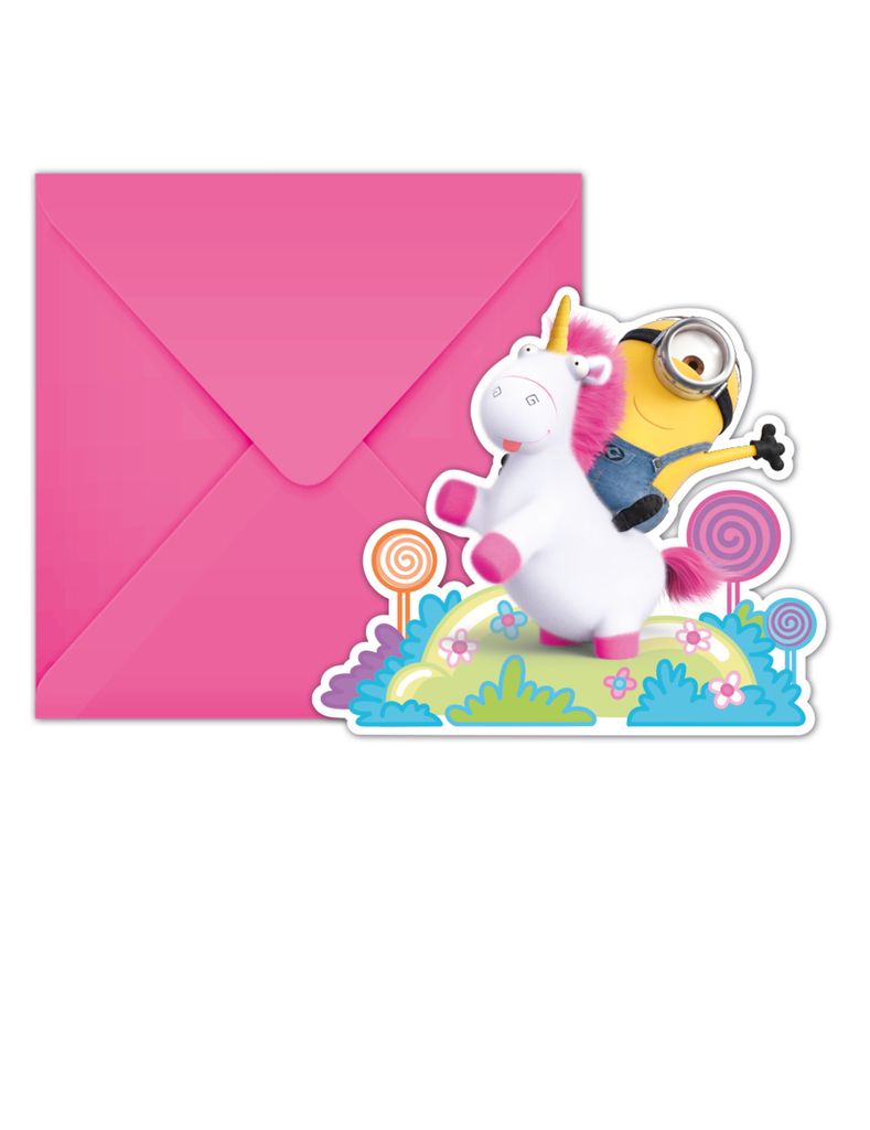 Minions-Einladungen 6 Stück bunt 11 x 10 cm Produktbild 