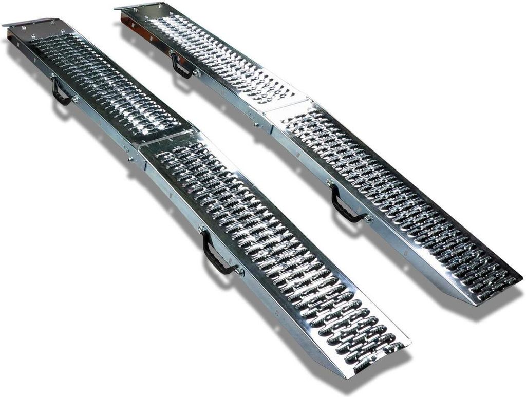 Faltbare Auffahrrampe FX-AR500 aus Stahl, 180x22,5x4,5 cm, Produktbild 