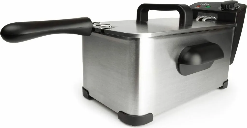 Friteuse Familiale Lentz 3L Inox pour Frites Croustillantes Maison 2000W