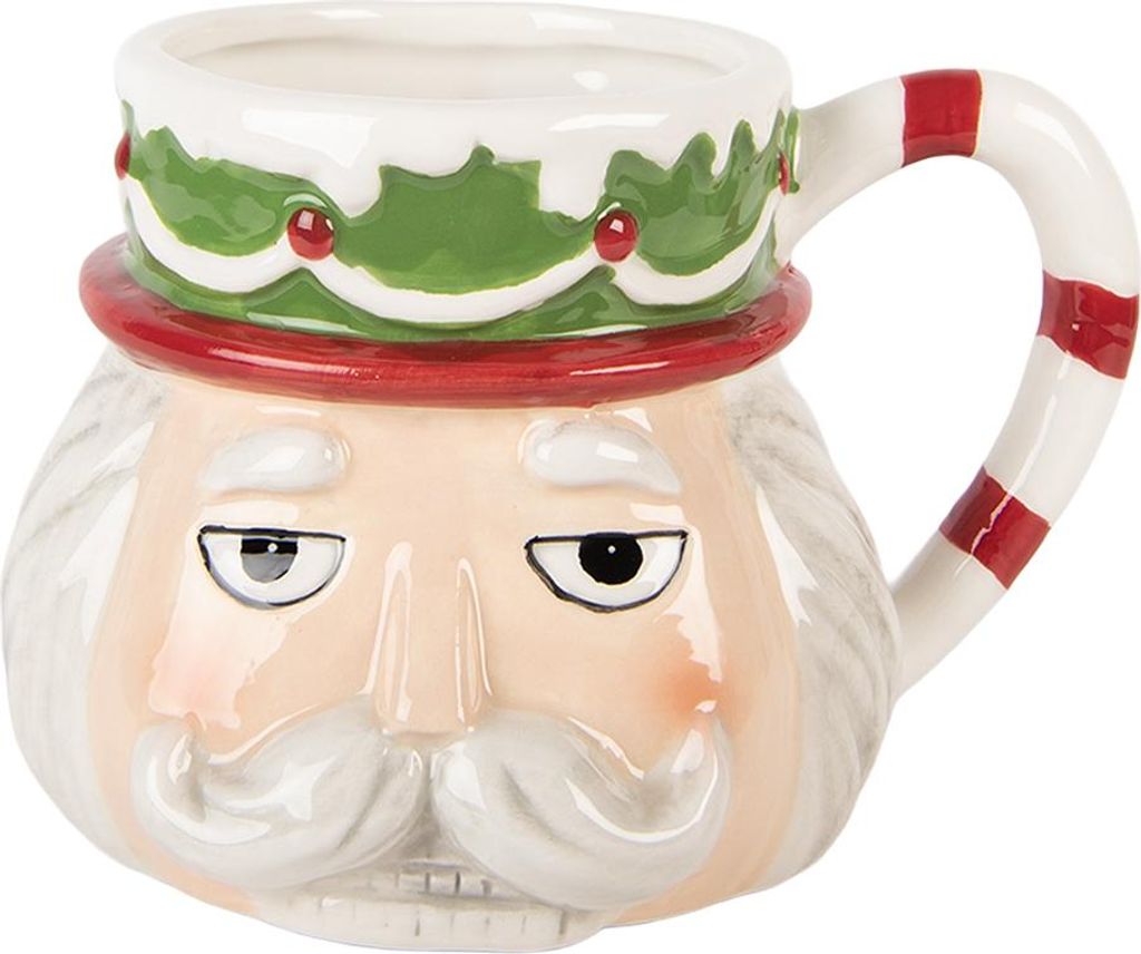 Clayre & Eef Tasse 550 ml Beige Keramik Weihnachten